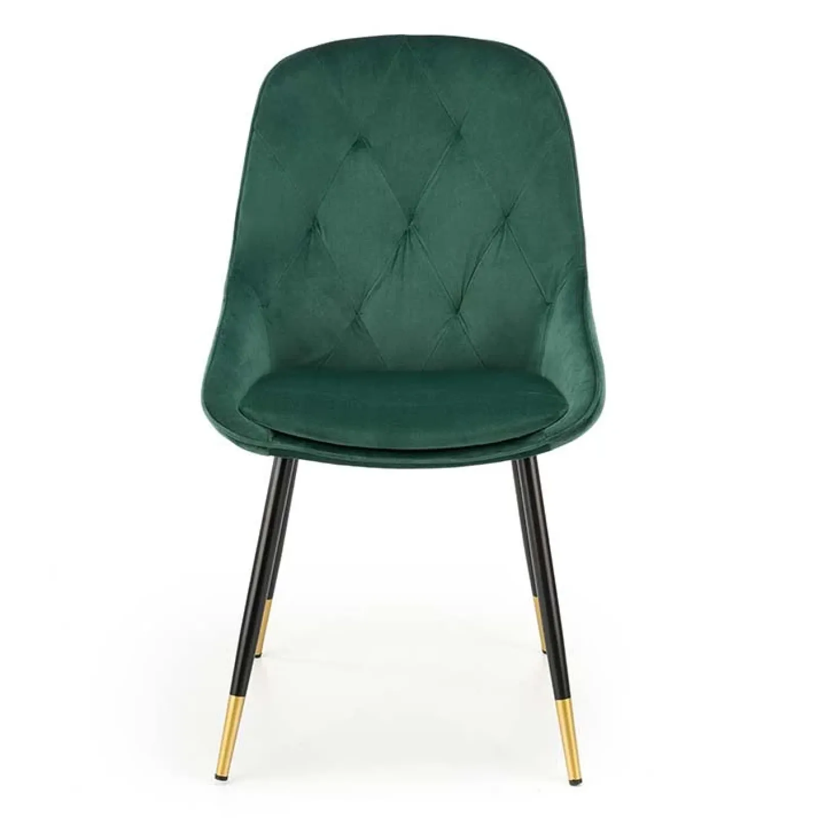 Garnero Arredamenti Sedie In Tessuto-Set 2 sedie imbottite in velluto verde acciaio nero oro Emilia