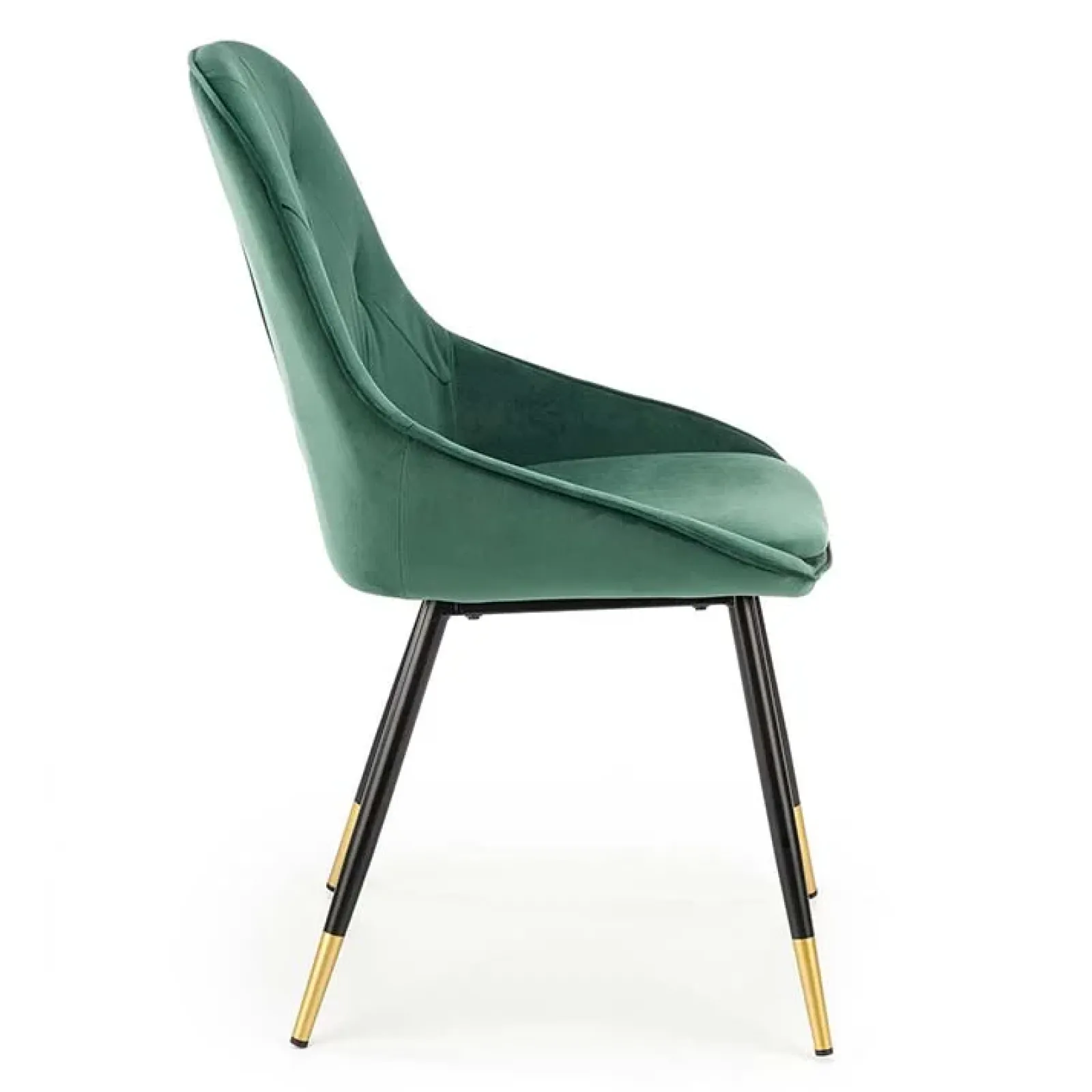 Garnero Arredamenti Sedie In Tessuto-Set 2 sedie imbottite in velluto verde acciaio nero oro Emilia