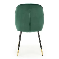 Garnero Arredamenti Sedie In Tessuto-Set 2 sedie imbottite in velluto verde acciaio nero oro Emilia