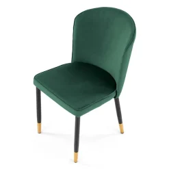 Garnero Arredamenti Sedie In Tessuto-Set 4 sedie imbottite in velluto verde acciaio nero oro Eden