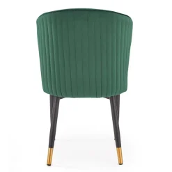 Garnero Arredamenti Sedie In Tessuto-Set 4 sedie imbottite in velluto verde acciaio nero oro Eden