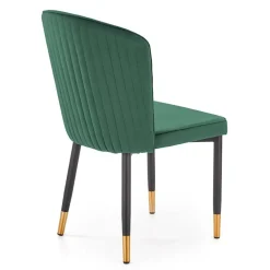 Garnero Arredamenti Sedie In Tessuto-Set 4 sedie imbottite in velluto verde acciaio nero oro Eden