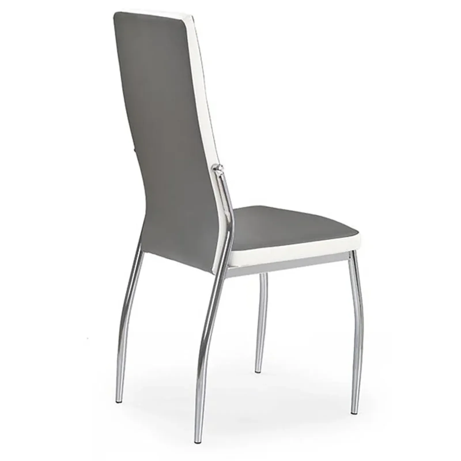 Garnero Arredamenti Sedie Imbottite Ecopelle-Set 4 sedie in ecopelle grigio bianco con gambe in metallo Emma