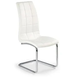 Garnero Arredamenti Sedie Imbottite Ecopelle-Set 4 sedie in ecopelle imbottite bianco con gambe in metallo Gloria