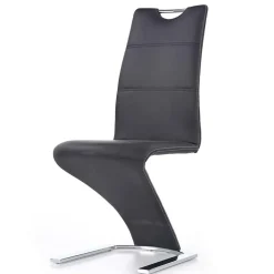 Garnero Arredamenti Sedie Imbottite Ecopelle-Set 2 sedie in ecopelle nero acciaio cromato Sibilla