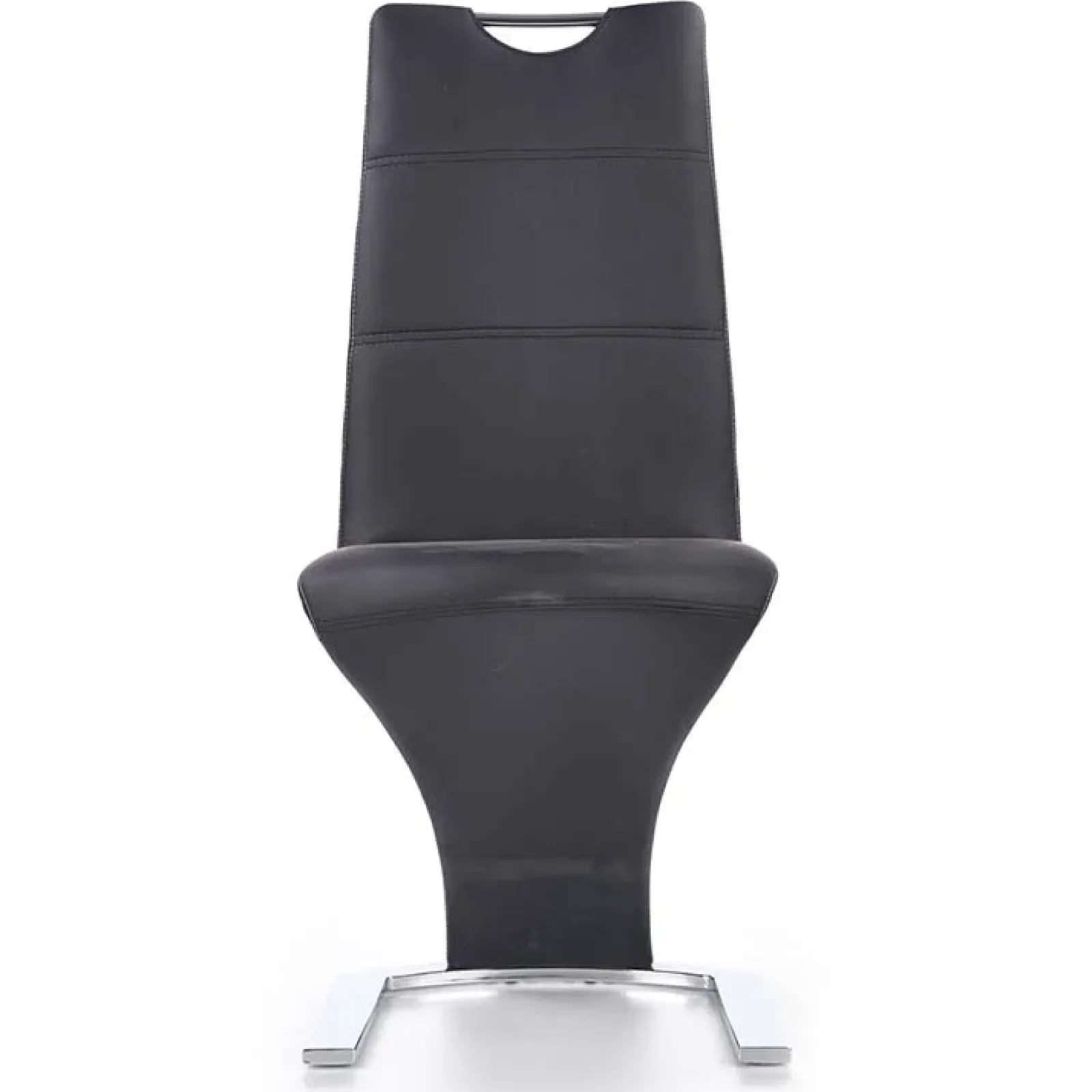 Garnero Arredamenti Sedie Imbottite Ecopelle-Set 2 sedie in ecopelle nero acciaio cromato Sibilla