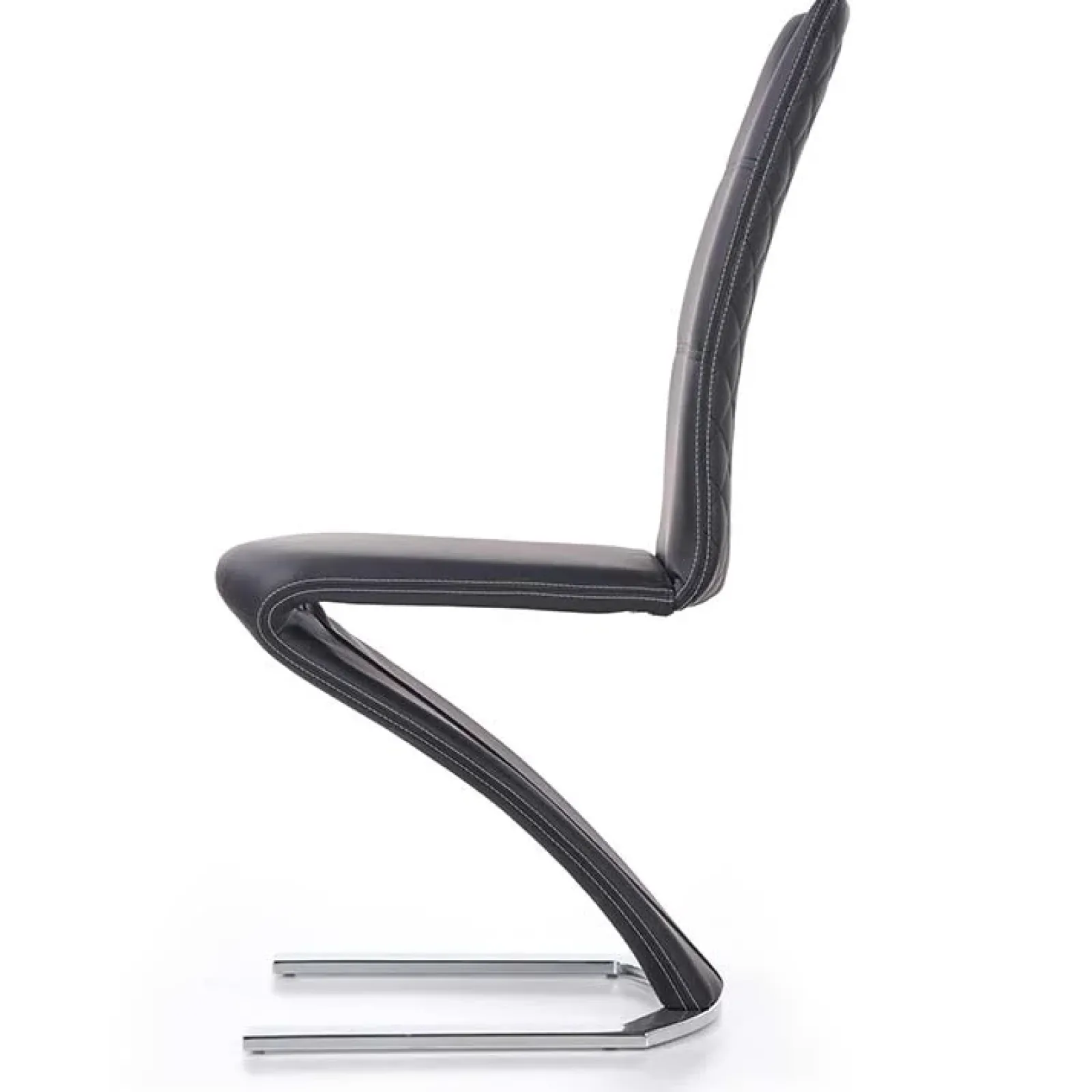 Garnero Arredamenti Sedie Imbottite Ecopelle-Set 2 sedie in ecopelle nero acciaio cromato Sibilla