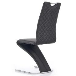 Garnero Arredamenti Sedie Imbottite Ecopelle-Set 2 sedie in ecopelle nero acciaio cromato Sibilla