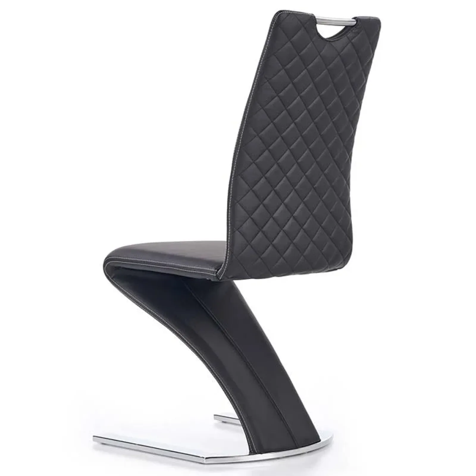 Garnero Arredamenti Sedie Imbottite Ecopelle-Set 2 sedie in ecopelle nero acciaio cromato Sibilla