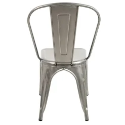 Garnero Arredamenti Sedie In Metallo|Sedie Polipropilene-Set 2 sedie in metallo impilabili grigio laccato Lix Argento