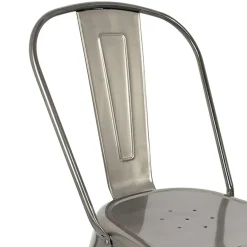 Garnero Arredamenti Sedie In Metallo|Sedie Polipropilene-Set 2 sedie in metallo impilabili grigio laccato Lix Argento