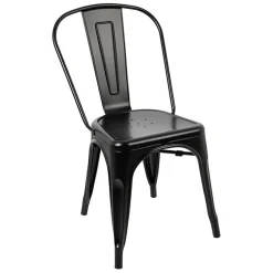 Garnero Arredamenti Sedie In Metallo-Set 2 sedie in metallo impilabili opaco Lix Nero