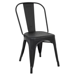 Garnero Arredamenti Sedie In Metallo-Set 2 sedie in metallo impilabili opaco Lix Nero