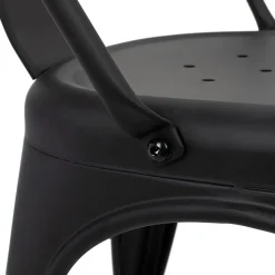 Garnero Arredamenti Sedie In Metallo-Set 2 sedie in metallo impilabili opaco Lix Nero