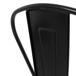 Garnero Arredamenti Sedie In Metallo-Set 2 sedie in metallo impilabili opaco Lix Nero