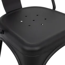 Garnero Arredamenti Sedie In Metallo-Set 2 sedie in metallo impilabili opaco Lix Nero