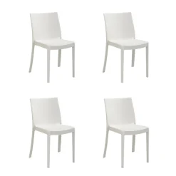 Garnero Arredamenti Sedie Polipropilene-Set 4 sedie in polipropilene impilabili bianco Olbia