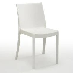 Garnero Arredamenti Sedie Polipropilene-Set 4 sedie in polipropilene impilabili bianco Olbia