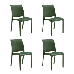 Garnero Arredamenti Sedie Polipropilene-Set 4 sedie in polipropilene impilabili Tape Gihome® Verde