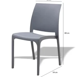 Garnero Arredamenti Sedie Polipropilene-Set 4 sedie in polipropilene impilabili grigia Tape Gihome® Grigio