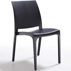 Garnero Arredamenti Sedie Polipropilene-Set 4 sedie in polipropilene impilabili Tape Gihome® Nero