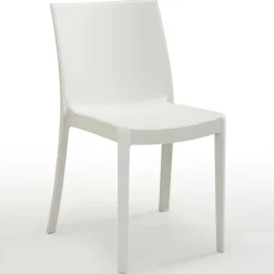 Garnero Arredamenti Sedie Da Giardino|Sedie Polipropilene-Set 6 sedie in polipropilene impilabile Olbia Bianco