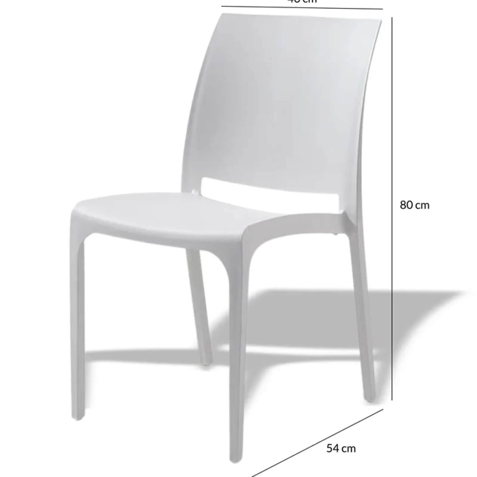 Garnero Arredamenti Sedie Polipropilene-Set 4 sedie in polipropilene impilabili bianca Tape Gihome® Bianco