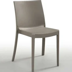 Garnero Arredamenti Sedie Polipropilene-Set 4 sedie in polipropilene impilabili tortora Olbia