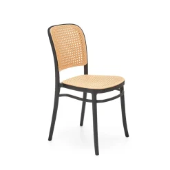 Garnero Arredamenti Sedie Polipropilene-Set 4 sedie in rattan moderne naturale nero Milly