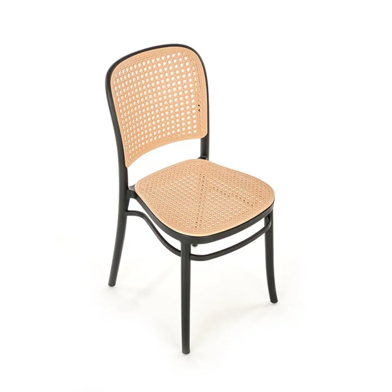 Garnero Arredamenti Sedie Polipropilene-Set 4 sedie in rattan moderne naturale nero Milly