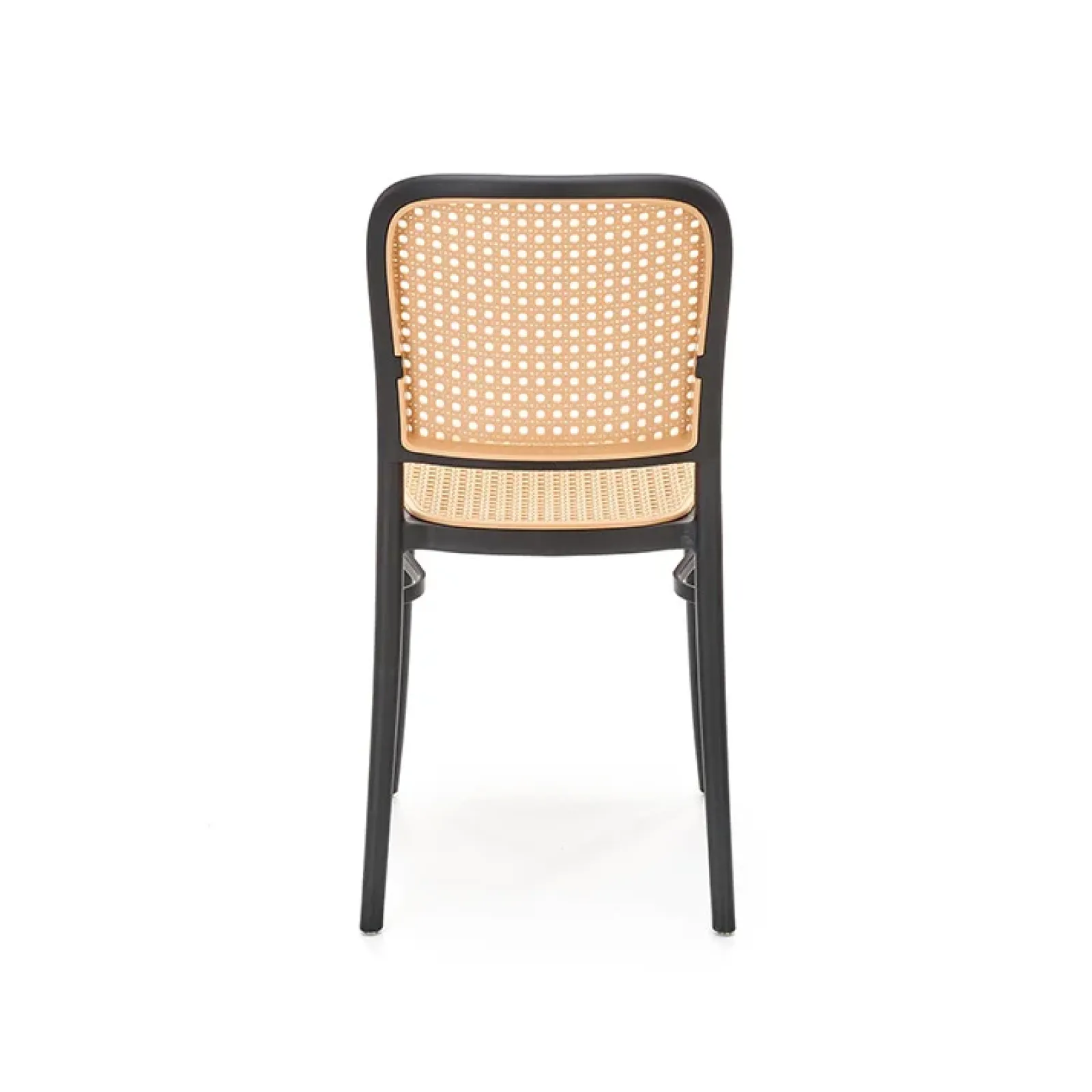 Garnero Arredamenti Sedie Polipropilene-Set 4 sedie in rattan moderne naturale nero Milly