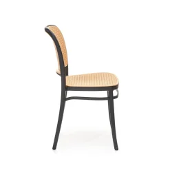 Garnero Arredamenti Sedie Polipropilene-Set 4 sedie in rattan moderne naturale nero Milly