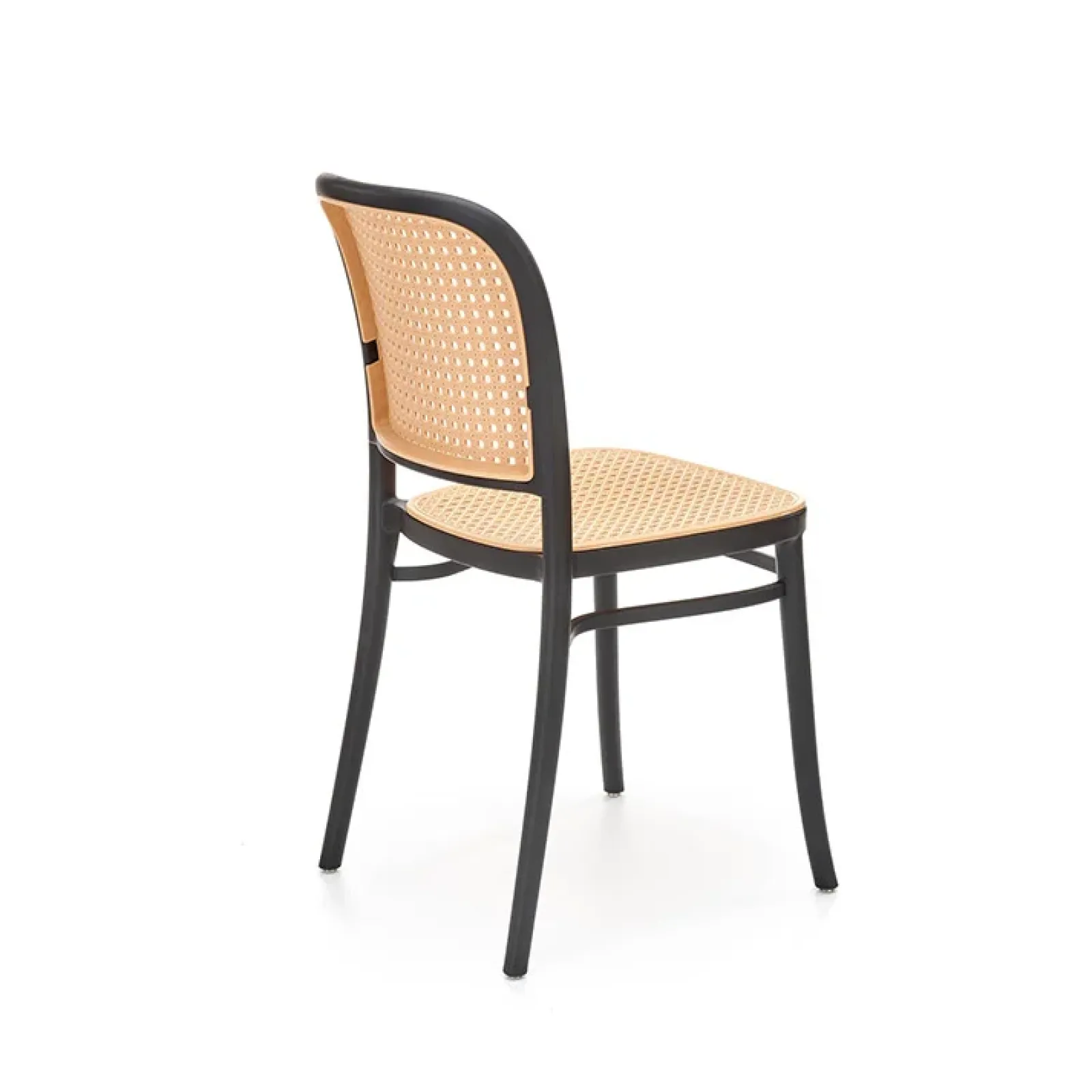 Garnero Arredamenti Sedie Polipropilene-Set 4 sedie in rattan moderne naturale nero Milly