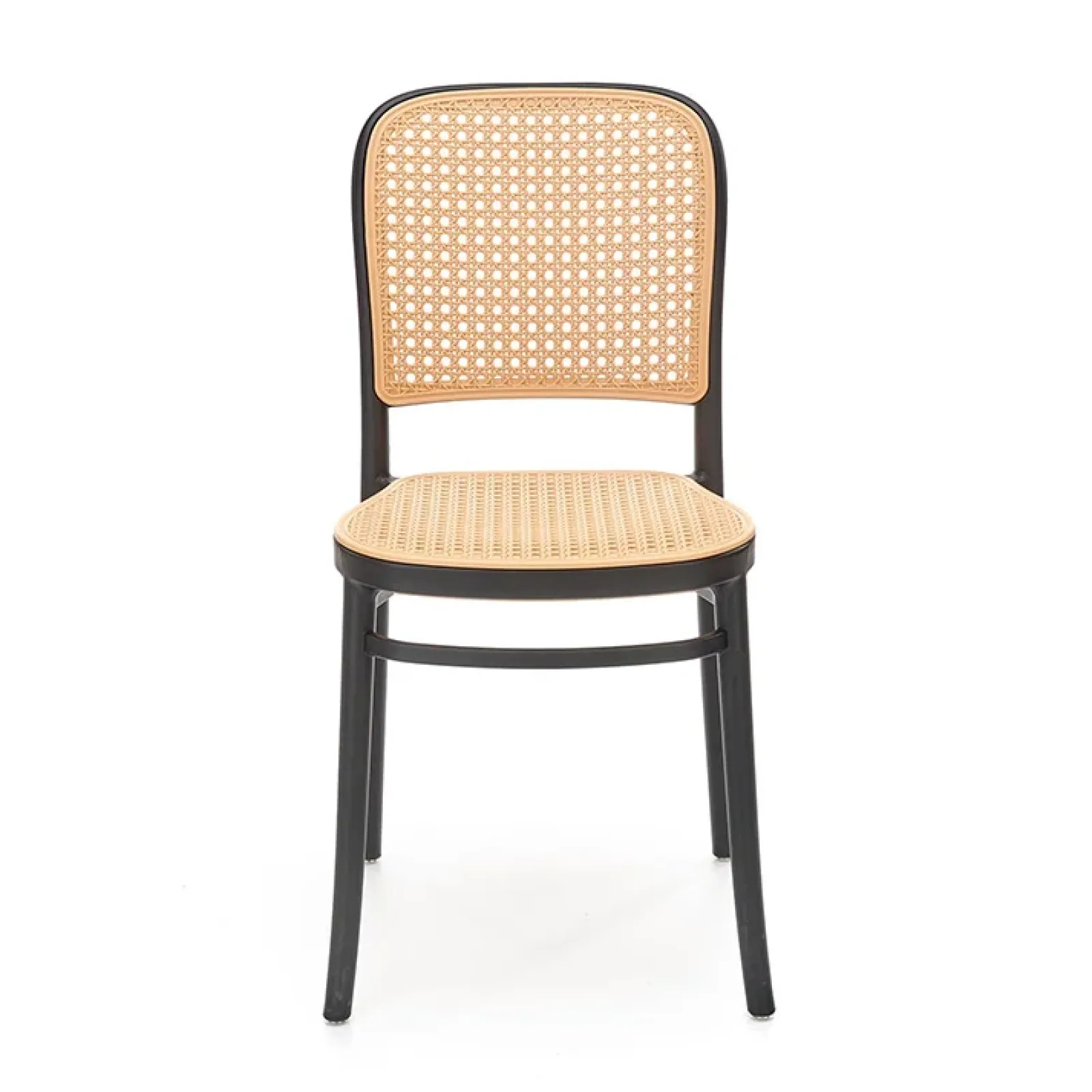 Garnero Arredamenti Sedie Polipropilene-Set 4 sedie in rattan moderne naturale nero Milly