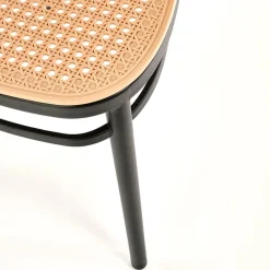 Garnero Arredamenti Sedie Polipropilene-Set 4 sedie in rattan moderne naturale nero Milly