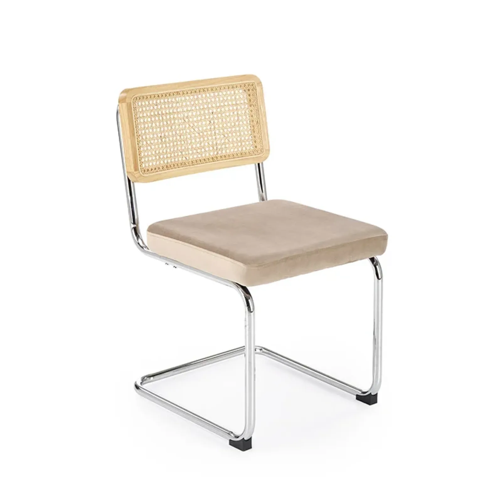 Garnero Arredamenti Sedie In Tessuto-Set 2 sedie moderne da sala in rattan e tessuto Choco Beige