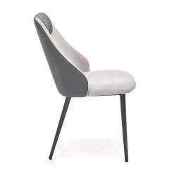 Garnero Arredamenti Sedie In Tessuto-Set 4 sedie moderne da sala in tessuto grigio chiaro e scuro Daichi