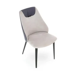 Garnero Arredamenti Sedie In Tessuto-Set 4 sedie moderne da sala in tessuto grigio chiaro e scuro Daichi