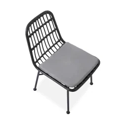 Garnero Arredamenti Sedie Polipropilene-Set 4 sedie moderne da soggiorno in rattan nero Alicia