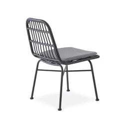 Garnero Arredamenti Sedie Polipropilene-Set 4 sedie moderne da soggiorno in rattan nero Alicia