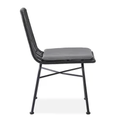 Garnero Arredamenti Sedie Polipropilene-Set 4 sedie moderne da soggiorno in rattan nero Alicia