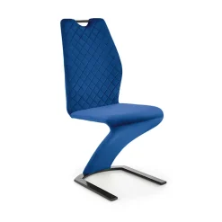 Garnero Arredamenti Sedie In Tessuto-Set 2 sedie moderne imbottite in velluto acciaio nero Juliet Blu