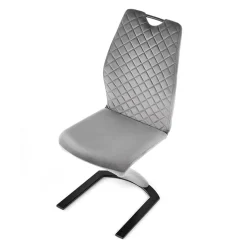 Garnero Arredamenti Sedie In Tessuto-Set 2 sedie moderne imbottite in velluto acciaio nero Juliet Grigio