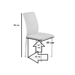 Garnero Arredamenti Sedie Imbottite Ecopelle-Set 4 sedie moderne in ecopelle grigio Matilde