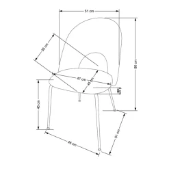 Garnero Arredamenti Sedie In Tessuto-Set 4 sedie moderne in tessuto nera multicolore Pablo