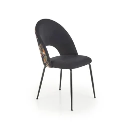 Garnero Arredamenti Sedie In Tessuto-Set 4 sedie moderne in tessuto nera multicolore Pablo
