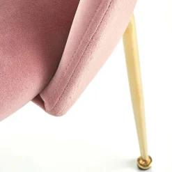 Garnero Arredamenti Sedie In Tessuto-Set 4 sedie moderne in velluto rosa con gambe acciaio oro Jamila