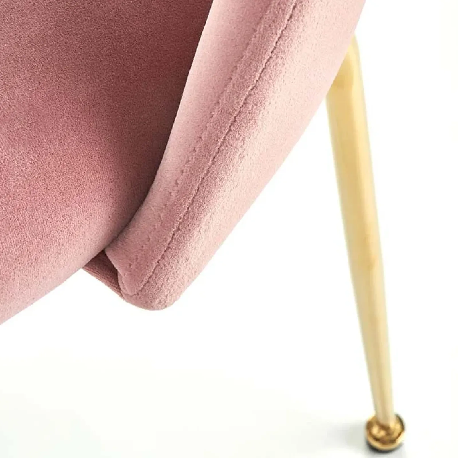 Garnero Arredamenti Sedie In Tessuto-Set 4 sedie moderne in velluto rosa con gambe acciaio oro Jamila