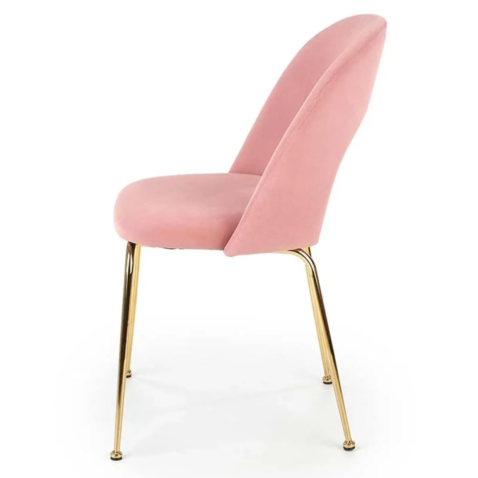 Garnero Arredamenti Sedie In Tessuto-Set 4 sedie moderne in velluto rosa con gambe acciaio oro Jamila
