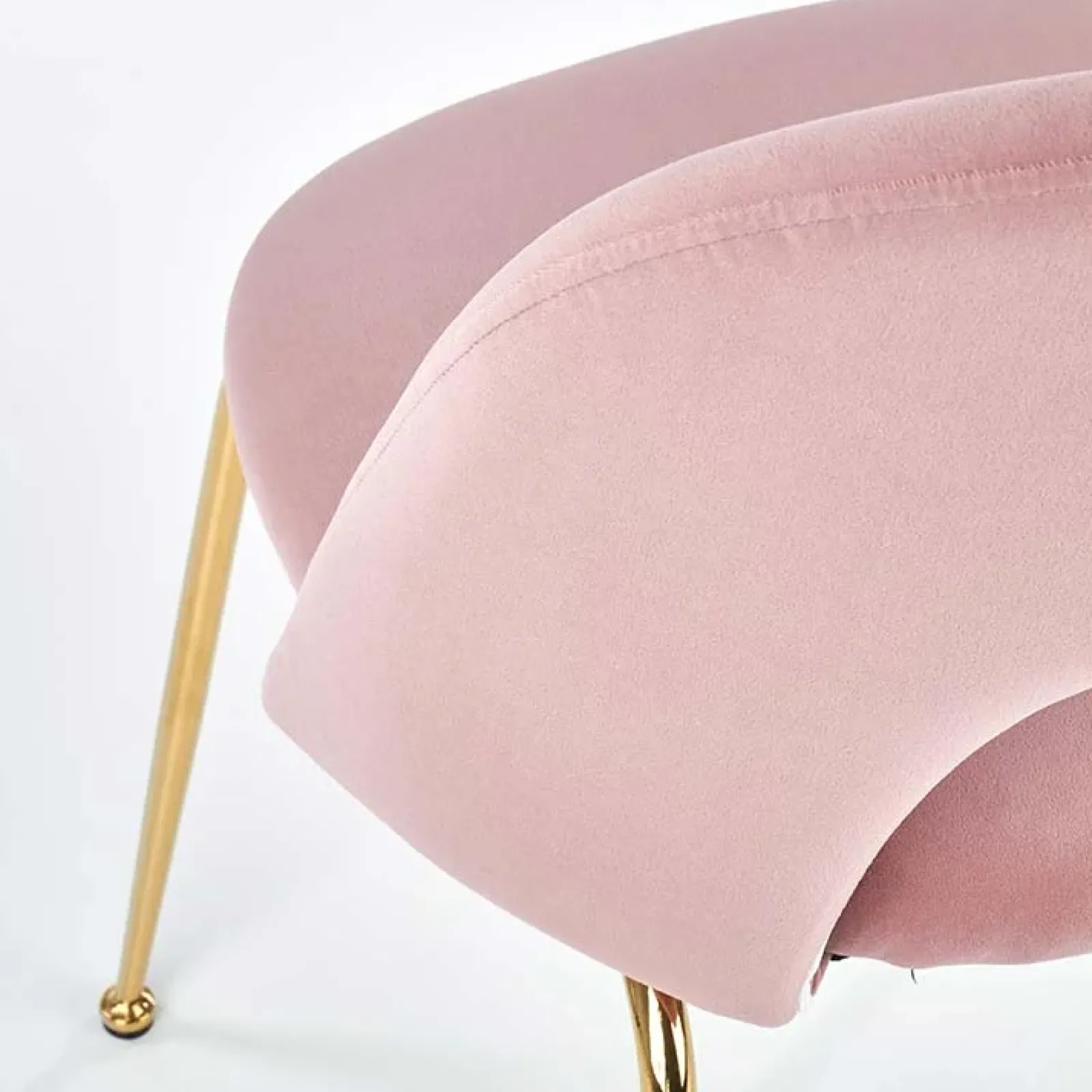 Garnero Arredamenti Sedie In Tessuto-Set 4 sedie moderne in velluto rosa con gambe acciaio oro Jamila